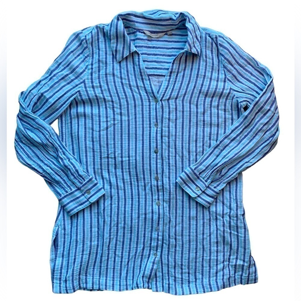 Soft Surroundings | Soft Surroundings Cotton Button Up Long sleeve tunic shirt
